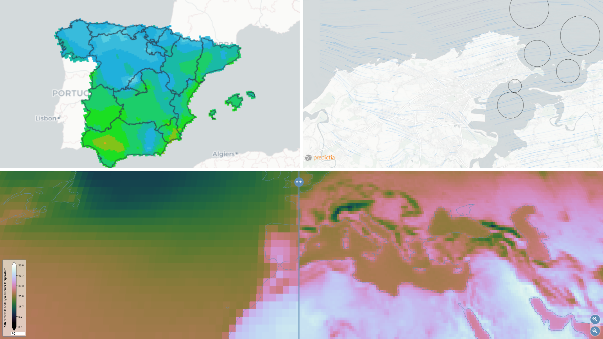 Several examples of climate visualisations using ADAGUC
