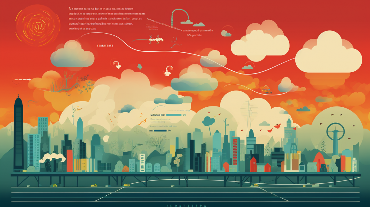 Imagen de cabecera que ilustra mediciones de calidad del aire en una ciudad imaginaria