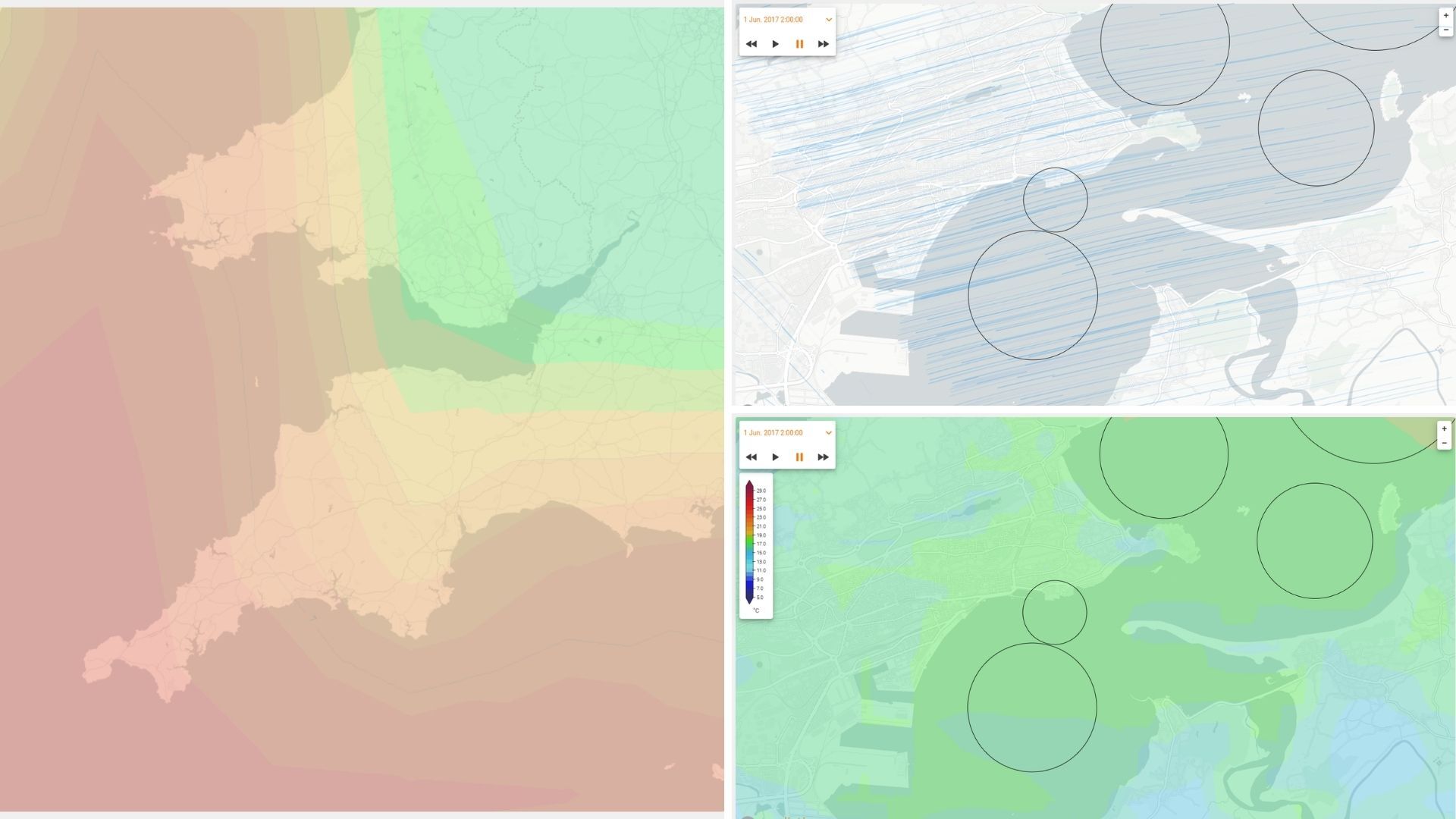 Wind visualisations on some of our tools